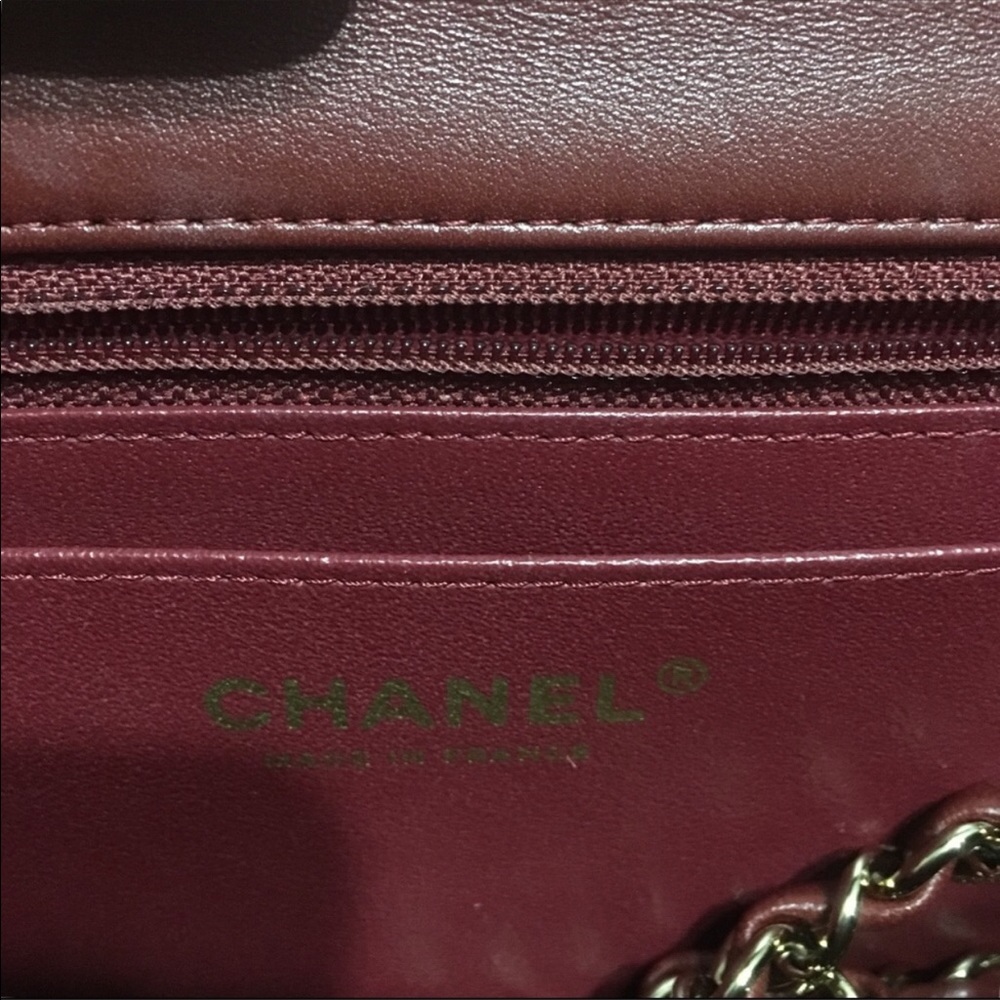CHANEL Rectangular Lambskin Mini Red Burgundy 17B - Picture 6 of 8